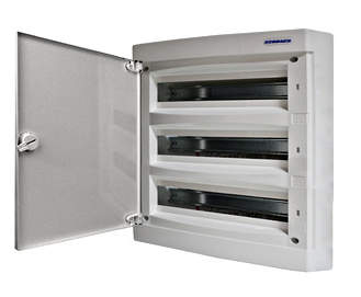Nástenná rozvodnica IP40 3-radová, 3x18modulov, plné dvere