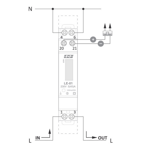 Mechanický elektromer 1-fázový LE-01