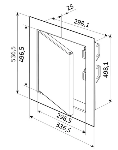 Plastové revízne dvierka D 300x500