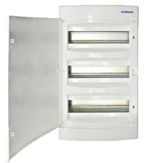 Nástenná rozvodnica IP40 3-radová, 3x12 modulov, plné dvere